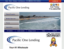 Tablet Screenshot of pacific1lending.com